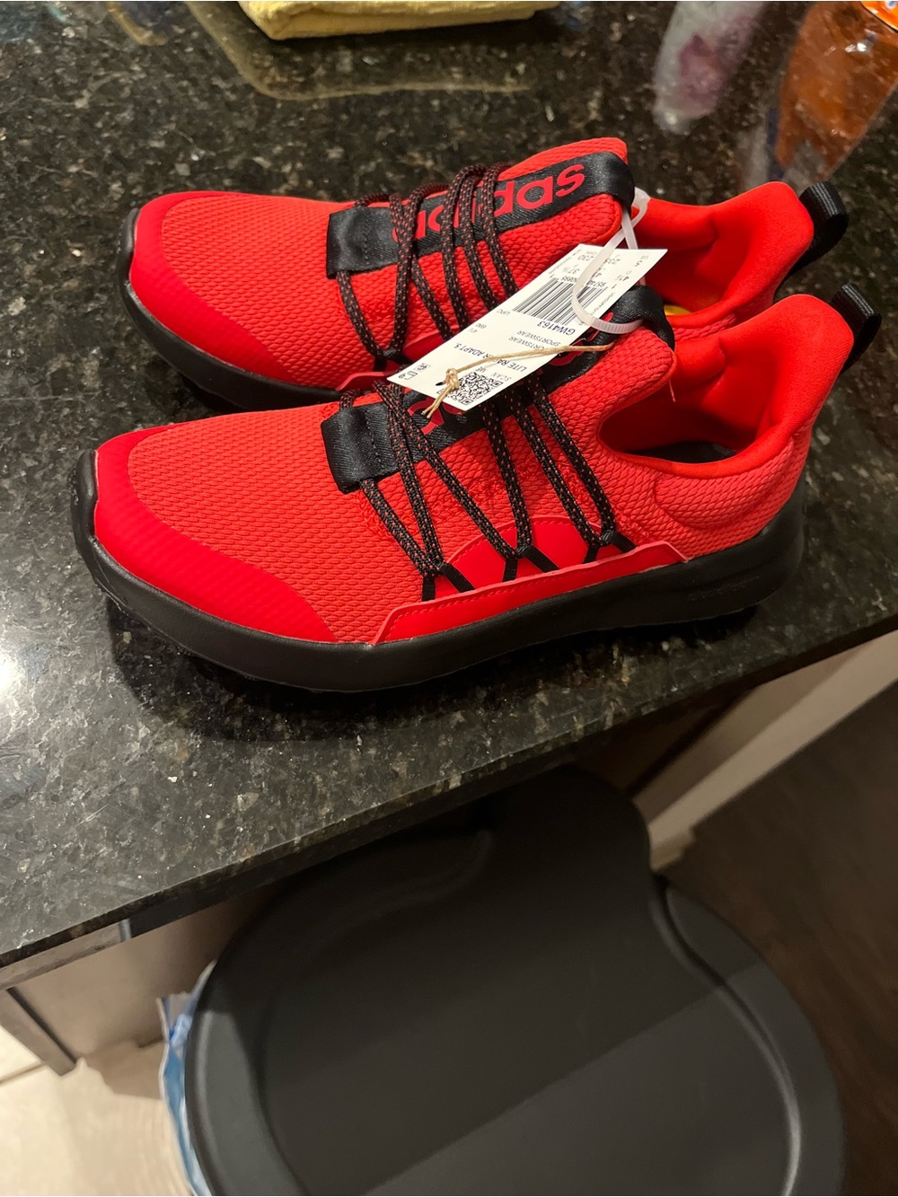 adidas Red and Black Lite Racer Adapt 5 Athletic Sneakers